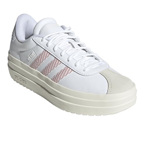 Image of adidas Womens Vl Court Bold Lace Up Sneakers Shoes Casual - Pink