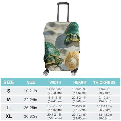 Two Turtles And Shells Printed Luggage Cover Protector, Fits 18-32 Inch Luggage2
