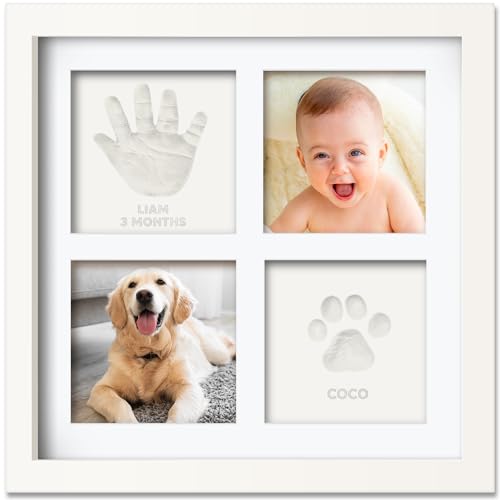 Image of Baby Hand and Footprint Kit - Baby Footprint Kit, Clay Handprint Keepsake Frame, Nursery Picture Frame For Newborns, Personalized New Mom Gifts for Showers & Registry (Alpine White)