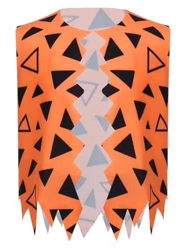 Hansber Boys Kids Historical Stone Age Party Clothing Jagged Trim Vest Caveman Tank Top Opening Waistcoat