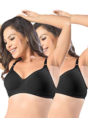 Image of SONARI Womens Non Padded Cotton T Shirt Bra | Wire Free, Medium Coverage, Comfortable and Lightweight | Adjustable Straps, Hook and Eye Closure for Everyday Wear - D-12