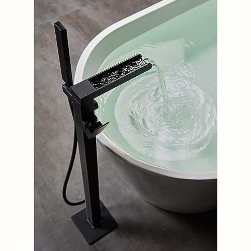 Robinet de baignoire sur pied cascade noir pivotant pour îlot - 5