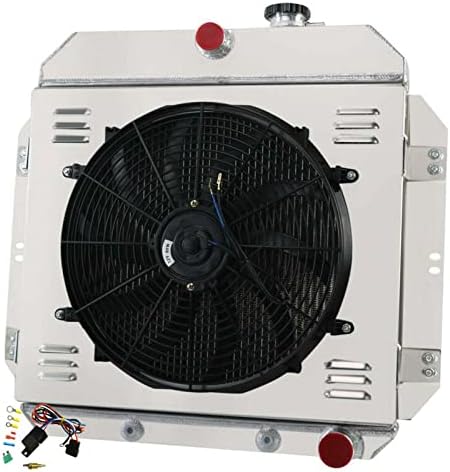 4 Row Aluminum Radiator For 60-62 Chevy C/K SERIES C10 C20 Pickup Truck Radiator + Shroud + Fan + Relay