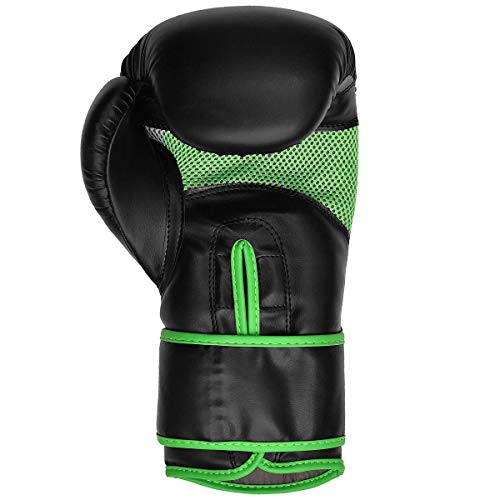 Athllete Boxing Gloves For Men & Women, Boxing Training Gloves, Kickboxing Gloves, Sparring Punching Gloves, Heavy Bag Workout Gloves For Boxing, Kickboxing, Muay Thai, Mma (Black/Green, 12 Oz) #TOP2