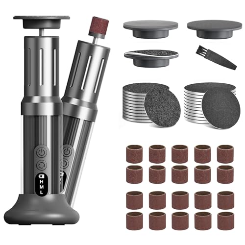 Removedor eléctrico de callos para pies, 6 velocidades ajustables, lima de pies recargable con 30 almohadillas de repuesto (negro)