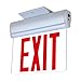 LFI Lights® Edge-Lit UL 924 Listed, Exit Sign, Selectable Red/Green LED, Single-Sided Clear Acrylic Panel, Aluminum Housing, 120/277VAC Hardwired with Battery Backup, Removable Chevron Arrows, ELRTUABBSC