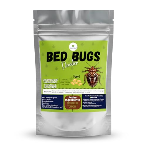 Image of Bed Bugs Killer Powder - Fast Acting Formula | Effective Bed Bug Treatment for Home, Mattress, Furniture & Luggage | Kills Bed Bugs & Eggs | Easy-to-Use Herbal Pest Control (40g)