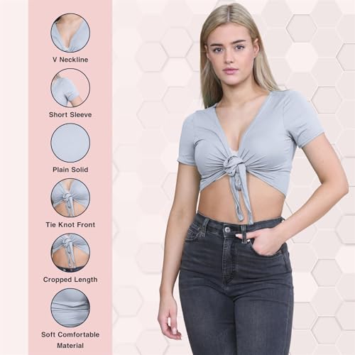 Bolero de manga corta gris mujer para cubrir hombros con ropa de tirantes 4