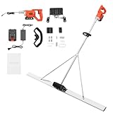Power Concrete Screed Vibratory Kit, 21V Electric Cordless Concrete Screed Vibrator Tool Concrete Finishing Tool Battery Powered Concrete Surface Leveling Tamper Ruler for Construction Sites