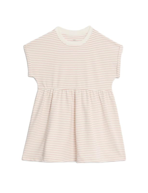 Image of Marks & Spencer Girl's Cotton Blend Fit and Flare Knee-Length Casual Dress
