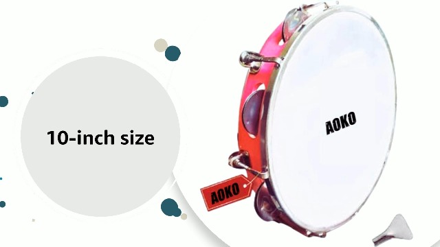 AOKO Dafli Musical Instrument - Handheld Tambourine, 10 Inch Fiber