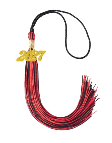 Image of Red and Black Graduation Tassel 2027 for Grad Cap