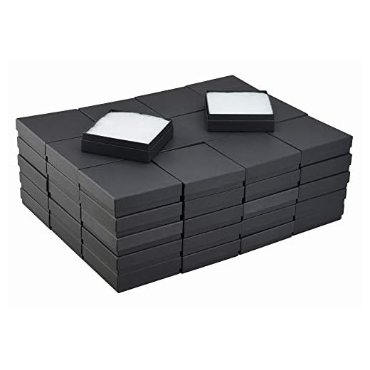 JPB Matte Black Cotton Filled Jewelry Box #33 (Case of 100) 3.5 inches x 3.5 inches