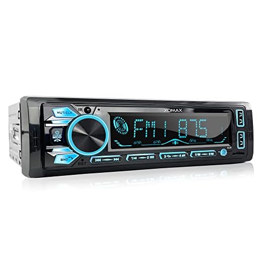 XOMAX XM-R286 Autoradio Radio de Coche Bluetooth Manos Libres y música I USB y SD (128 GB por Medio) I RDS I WMA WAV I AUX-IN I DIN 1 I Marco Integrado