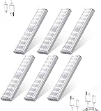LED Schrankbeleuchtung mit Bewegungsmelder,30 LED Wiederaufladbar Schranklicht Nachtlicht mit Magnetstreifen,3 Helligkeitsstufen LED Sensor Licht für Küche,Kleiderschrank,Kofferraum,Treppe(6 Stück)