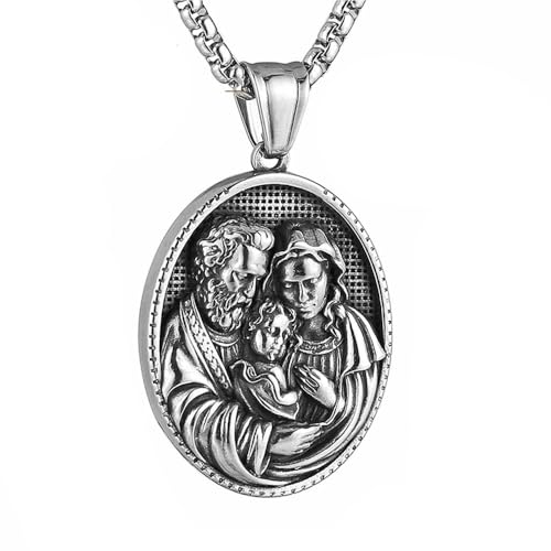 Collier Médaille Sainte Famille en titane à porter au quotidien avec élégance