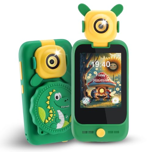 Kids Smart Phone for Boys Ages 3-8, Dinosaur Phones Toys with Dual Camera, Toddler Touchscreen Phone Educational Toys for Kids, Christmas Birthday Gifts for 3 4 5 6 7 8 9 10 Year Old Boys