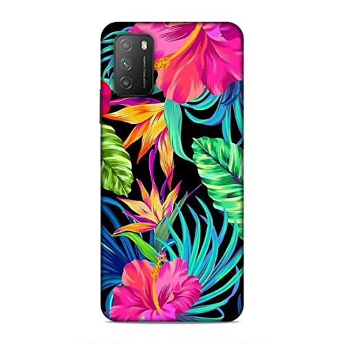 Image of Printed Mobile Back Hard Case Cover for Xiaomi Poco M3 | Floral, Flowers, Leaves -2185