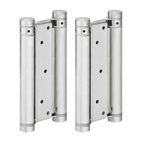 cyclingcolors 1x Par Bisagra de Puerta Vaivén Batiente de 180° con Resorte de Doble Acción para Puerta de Hasta 70 kg Western Saloon, Acero niquelado