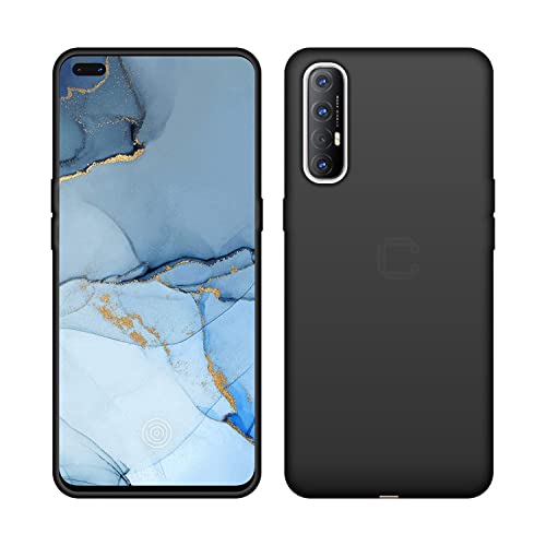 Image of Case Creation Compatible with Oppo Reno 3 Pro 2021 Back case, Oppo Reno 3 Pro Slim Flexible Smart Look case with 360 Camera All Angle Protection (Pure Black)