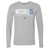 500 LEVEL Ajay Mitchell Oklahoma City Thunder Long Sleeve Shirt - Ajay Mitchell Oklahoma City Thunder Elite WHT (Heather Gray, Large)