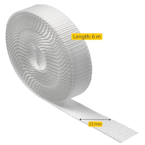 Schellenberg 36103 Gurt für Rollladen für Fenster, System Maxi 23 mm Gurtbreite, 6,0 m, Weiß