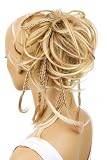 CAISHA XXL Haarteil Haargummi Daisy Dutt Hochsteckfrisuren Mit Geflochtenen Zöpfen Gewellt Kunstfaser Hitzebeständig DM17cm Blond Mix G11D