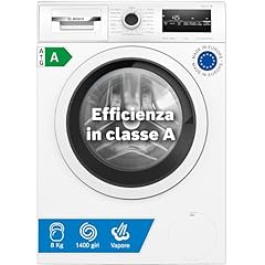 Bosch WAN28208II Serie 4 Lavatrice a carica frontale, 8 kg, 1400 giri, Classe energetica A, motore inverter con 10 anni di garanzia, riduce le pieghe e facilita la stiratura, Bianco, 60 Cm
