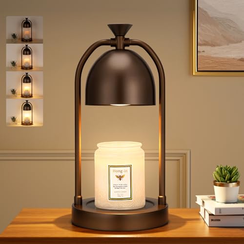 Brown candle warmer lamp with timer for aromatherapy