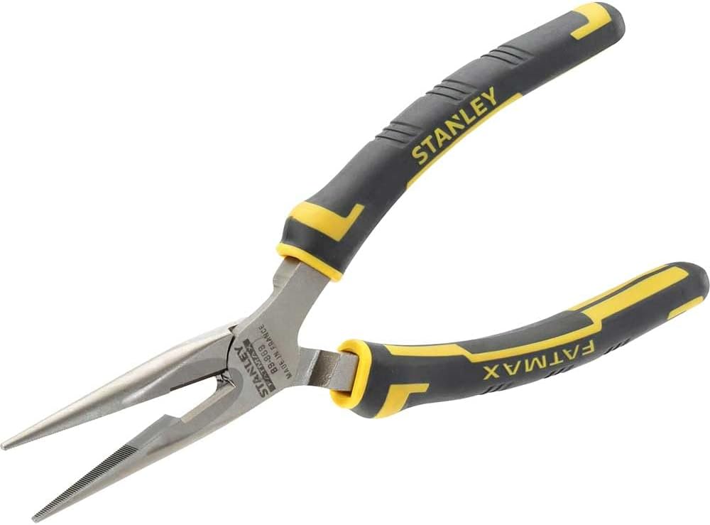 Stanley Max Steel Long Nose Plier 160Mm 089 869, Black/Yellow