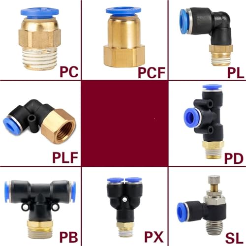 Accesorios de manguera neumática 10mm conector rápido de tubería y rosca 1/2 SL 2