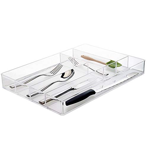 Clear Plastic Silverware and Utensil Organizer