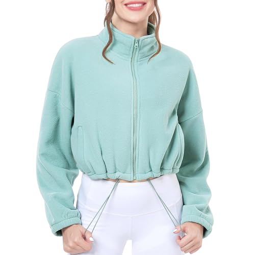 Davena Women's Reversible Sherpa Fleece Hoodie Jacket Zip Up Winter Fall Coat Warm Outwear with Pockets