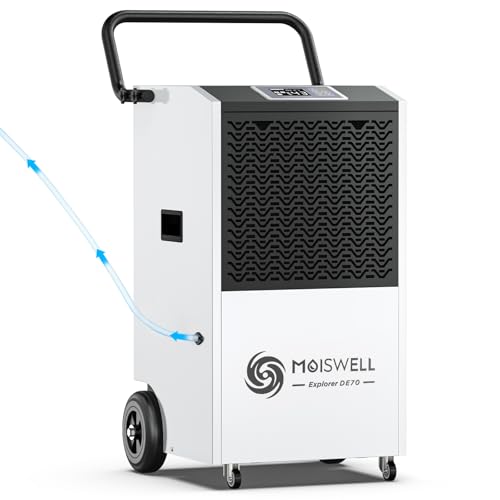 80 L Gewerblicher Luftentfeuchter mit Pumpe Bautrockner für Keller, Baustellen & Industrie – Mobiler, Robuster Entfeuchter für Räume bis 350 m³