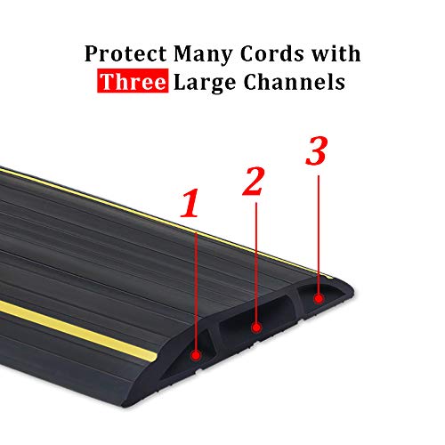 Snapklik.com : Heavy Duty Floor Cord Cover Cable Protector, 3 Channels ...