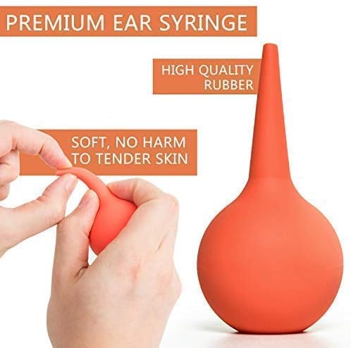 Timoo Ear Syringe 30ml Hand Bulb Syringe Ear Washing Squeeze Bulb for Kids Adults