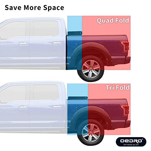 Oedro Quad Fold Tonneau Cover Soft Four Fold Truck Bed Covers Compatible With 2014 2020 Toyota Tundra 5 5 Bed Buy Online In Belize At Desertcart