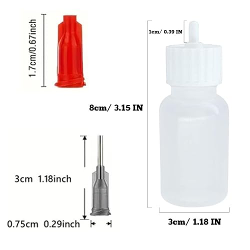 XMASIR 6 Pcs Glue Squeeze Bottle, 30ml Precision Tips Applicator Bottles Plastic Squeezable Dropper Bottles with 9 Blunt Needle Tip for Oil, Liquids, Paint Quilling Craft (Transparent)