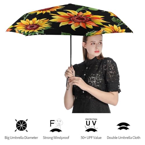 Parapluie pliant automatique compact pour femme et homme sur le thème de l'univers