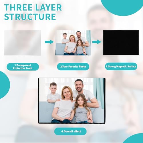 Magnetic Picture Frame, 10 Pack Magnet Photo Frames for Refrigerator 4"x6" Reusable Fridge Photograph Frames for Locker/Whiteboard/Office Cabinet (Black 10 Pack)