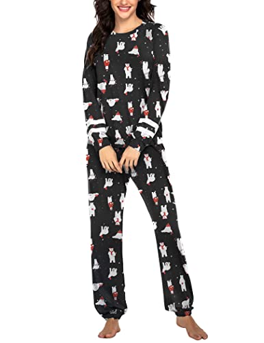 Image of Ekouaer Sweatsuits Womens Loungewear Set Tracksuit Long Sleeve Pajamas Set with Pockets 2 Piece Outfits Lounge Sets