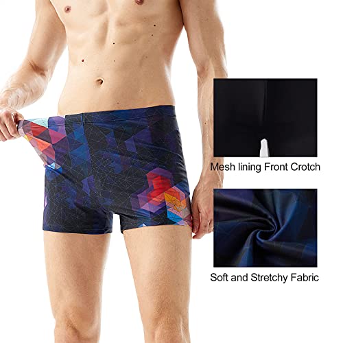 Image of Angel season Swim Jammers for Men Square Leg Swimsuit Athletic Training Quick Dry Chlorine Resistant Mens Swim Briefs
