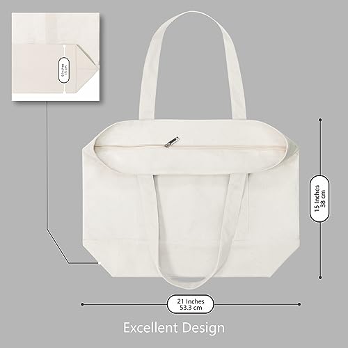 image for TOPDesign 30-Pack Canvas Tote Bags with an External Pocket, Reusable G