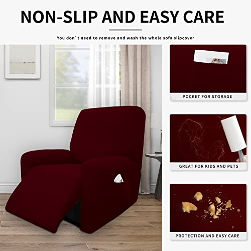 Image of Easy-Going 4 Pieces Waterproof Recliner Chair Slipcover Washable