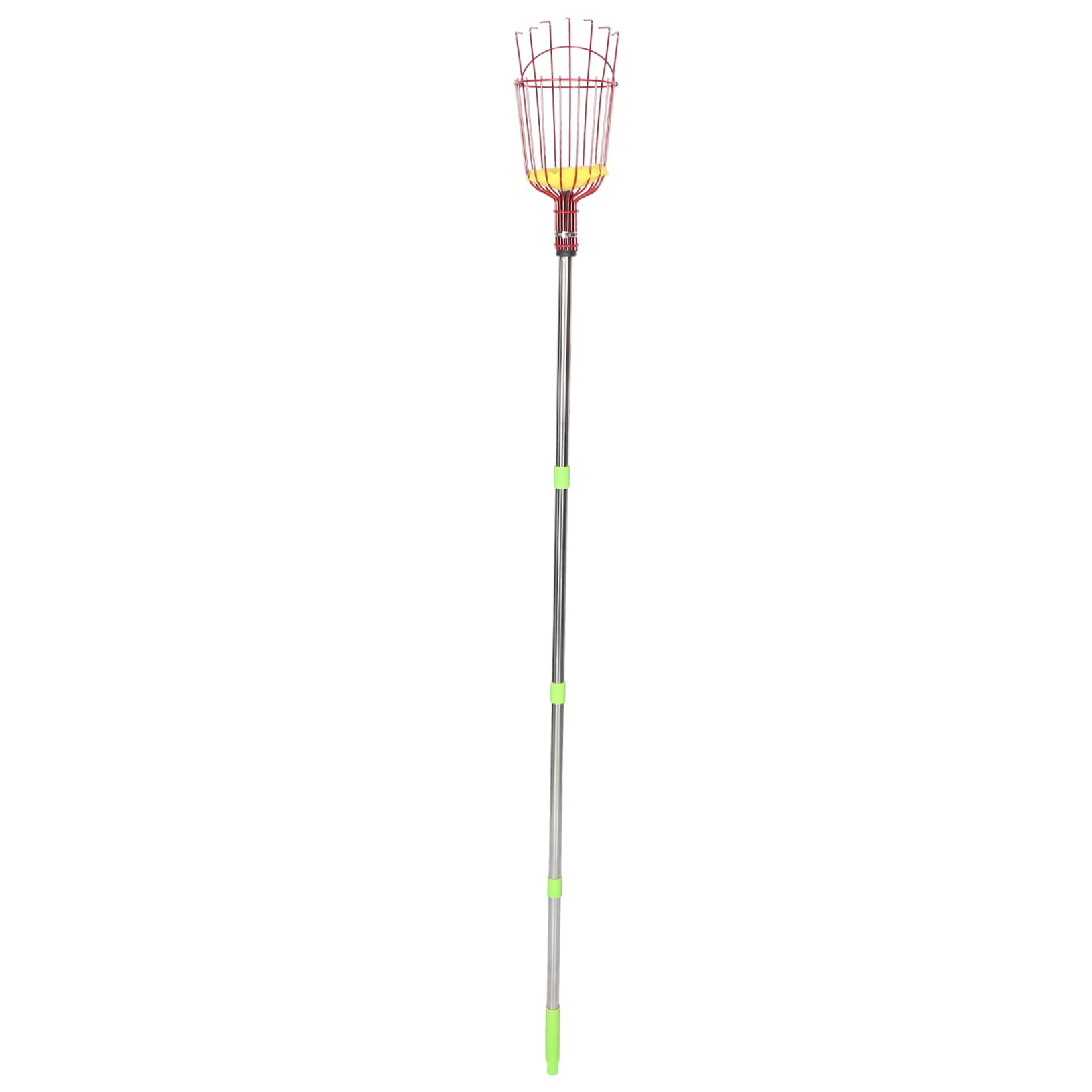 Yardwe Perche à Cueillette de Fruits Légère en Acier Allié avec Panier, Télescopique à Quatre Sections, Portable Récolte de Poires et Oranges Jardin