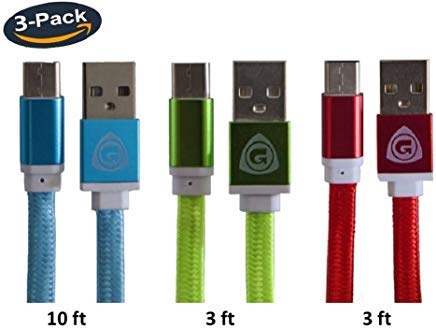 USB Type C (3 pack) Charging Cables USB 3.1 Cables |Fits All USB Type-C Devices | Fast Phone Charger Cord for Samsung Galaxy Note 8 S8 8+ LG2 | High Speed Computer Connectors Macbook Nintendo Switch