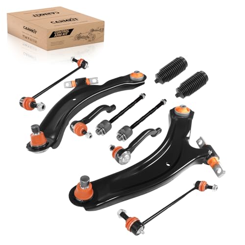 CARMKIT Front Lower Control Arm Suspension Kit with Orange Ball Joint Bushings Sway Bar Inner Outer Tie Rod Boot Compatible with 2008-2013 Nissan Rogue 2014 2015 Rogue Select,10PCS CMS30194 CMS30195 by CARMKIT - Used condition - US$88.61