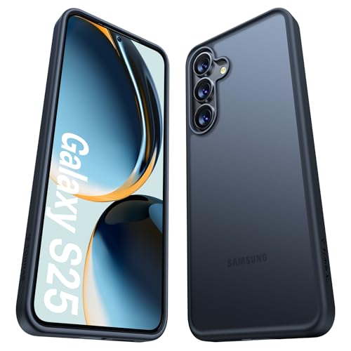 TORRAS Guardian Shockproof for Samsung Galaxy S25 Case, [12FT Military Grade Drop] Thin & Soft Touch for Samsung S25 Case, Translucent Matte Protective Slim Case for Samsung S25, Black