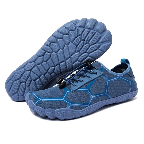 Men's Hike Barefoot Quick-Dry Sports Shoes Wide Toe Aqua for Swim Diving Surfing Kayaking Pool Beach Walking Blue 9