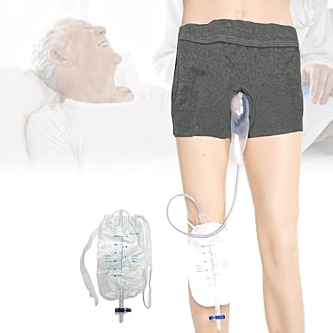 Urine System Holder Bag - 500ml Portable Wearable Men's Urinary Male Pee Bag Spill Proof Collector Urinary Drainage Stabilizatio Device for Incontinence Patient (M) Cover